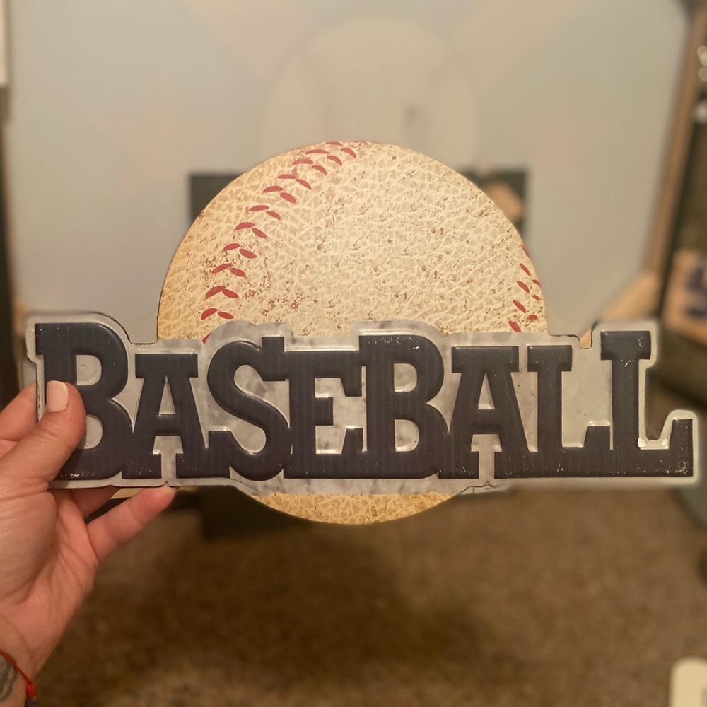 Metal baseball sign from Hobby Lobby.